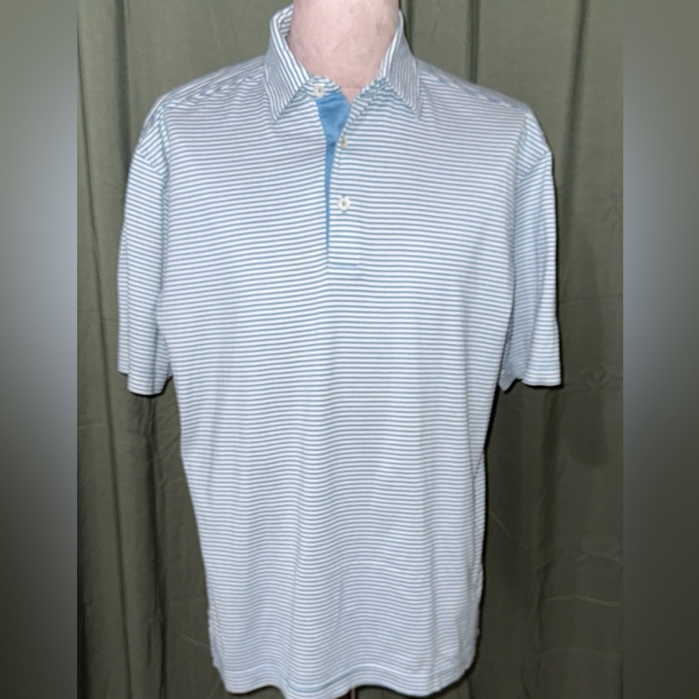 Callaway Men's Polo Shirt - Light Blue Stripes